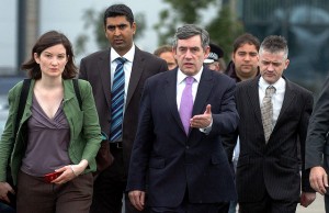With Gordon Brown, during the 2007 floods